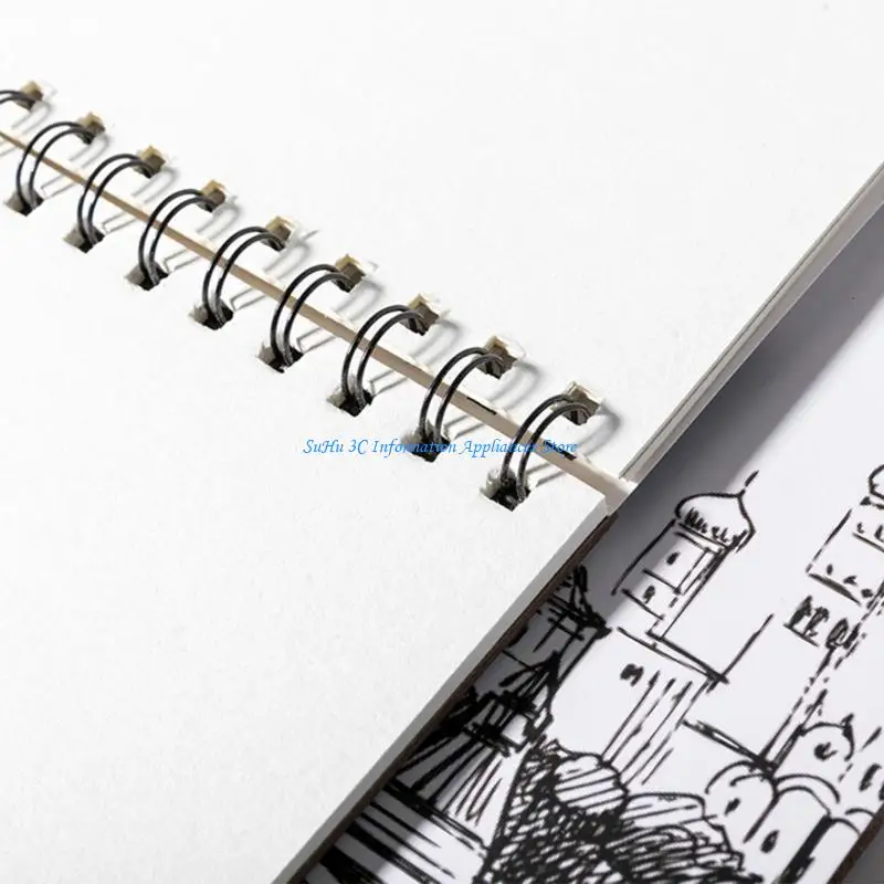 دفتر رسم مزدوج ملفوف مكون من 24 صفحة لوحة رسم ورقية محمولة للفنانين #1