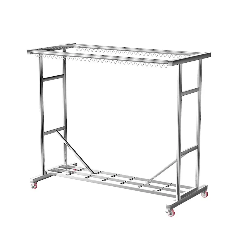 Stainless steel drying rack, indoor and outdoor with pulley quilt rod