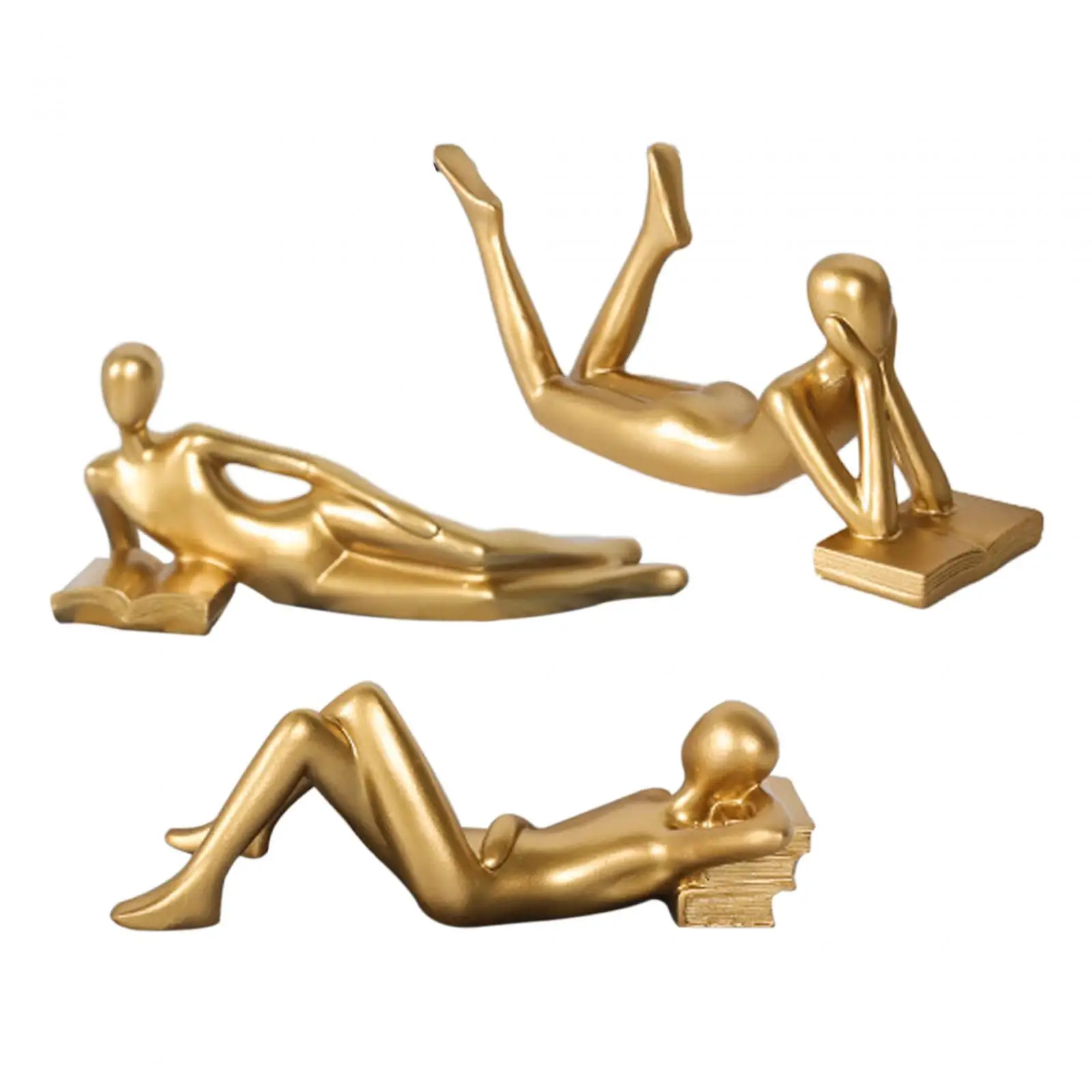Abstract Thinker Statue Golden Decoration Art Modern Crafts Desktop Table Ornament Figurine for Home Shelf Bar Living Room