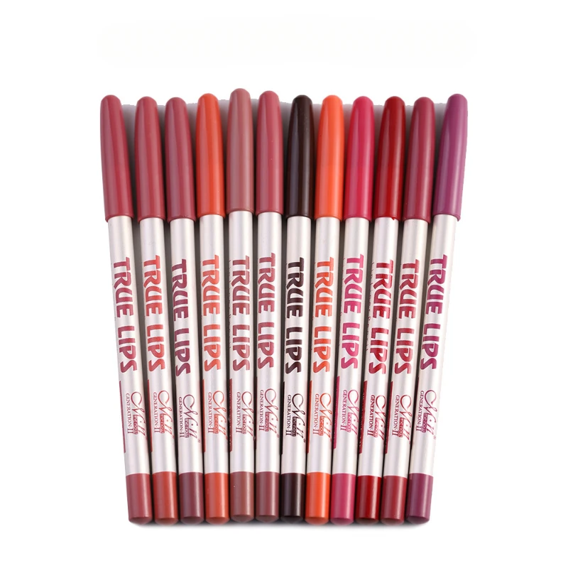 Trucco nuova linea labbra 12 colori misti Eyeliner rossetto penna Set facile da trucco migliora la carnagione cosmetici di bellezza