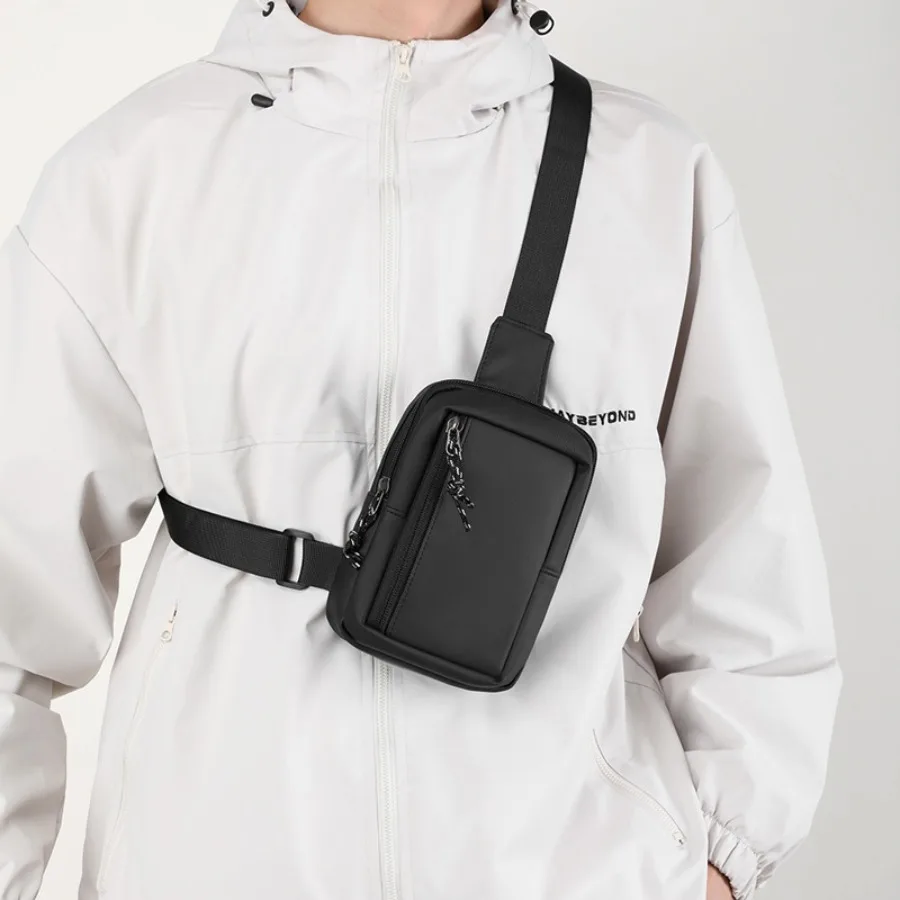 

Модная простая многофункциональная текстурная водонепроницаемая сумка через плечо, тренд иностранного вкуса, нагрудная сумка через плечо, мини-мужские сумки