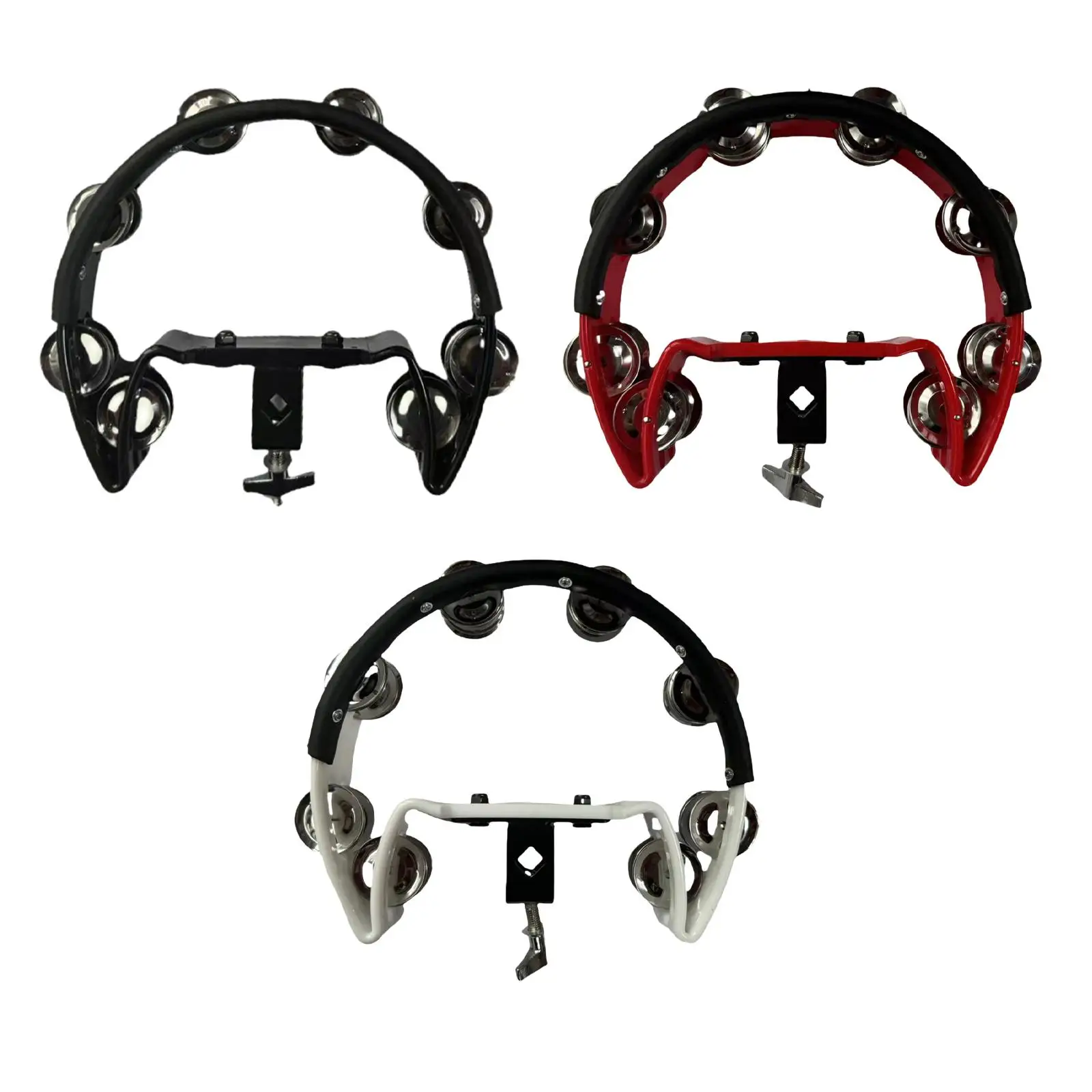 Hi Hat Tambourine Multifunctional with Single Row Steel Hand Held Percussion Accessories for Drum Kits Enthusiasts Ensemble KTV