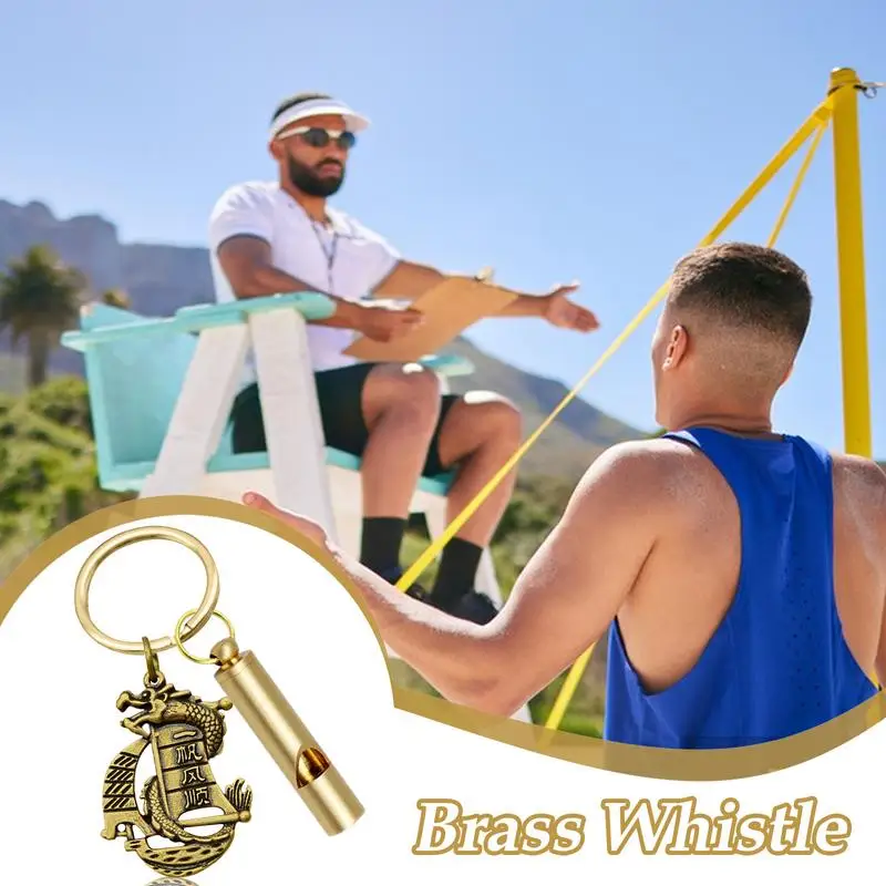 Brass Whistle High Decibel Portable Outdoor Whistle Hiking Camping Life-Saving Whistle Referee Training Whistles Outdoor Gadgets