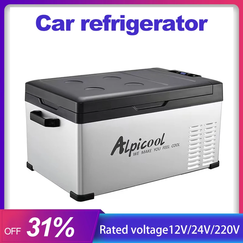 Alpicool 25L Car Refrigerator 12V24V Car Fridge Compressor Refrigeration Portable Cooler 220V Car Home LED Truck Freezer