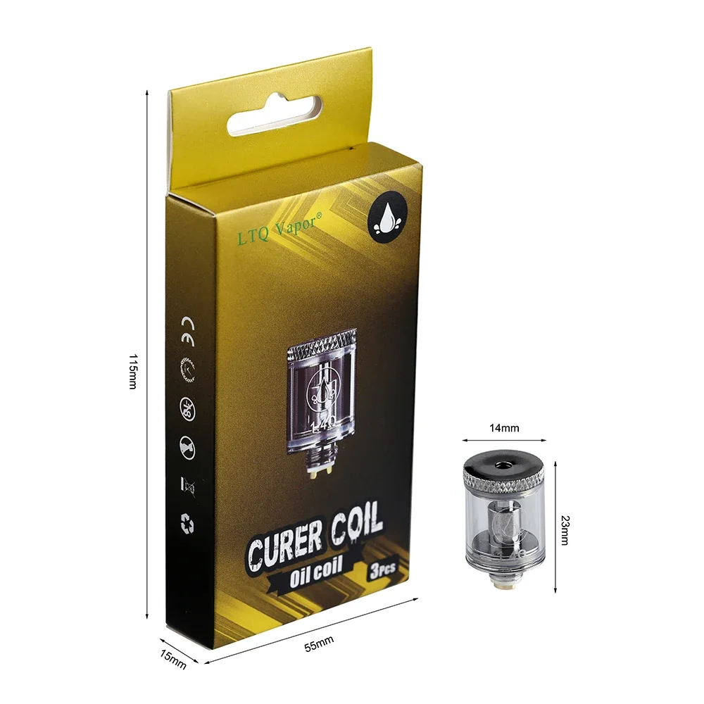 3 ชิ้น/แพ็ค LTQ Vapor Curer Coils ขี้ผึ้งควอตซ์เซรามิคน้ํามันสมุนไพรเปลี่ยนหัวม้วน E-cigs Core สําหรับ Curer สมุนไพร Vaporizer Kit