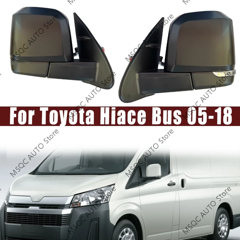 For Toyota Hiace Bus 2005-2018 Auto With LED Turn Signal Electric Folding Mirror Assy Car Outside Side Rearview Mirror Assembly