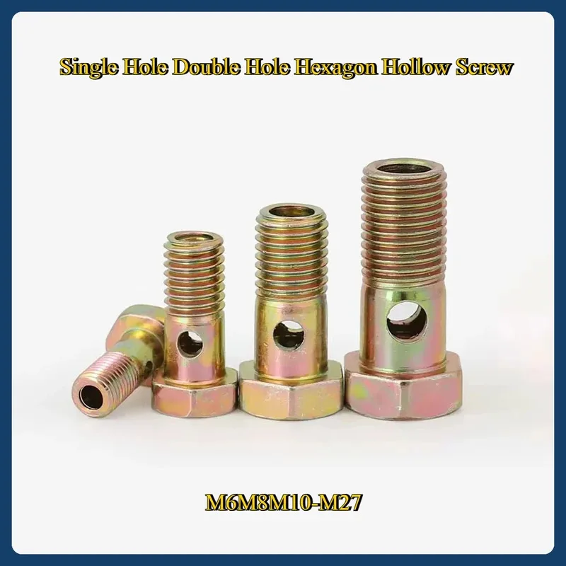 M6 M27 Hex Hollow Screw with Single Double Hole Options for High Pressure Hydraulic Systems Customizable Oil Passage Bolts