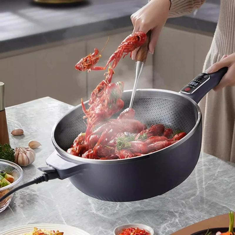 Multifunctional Electric Cooking Pot Integrated Household Non-Stick Pan Frying Boiling Steaming Hot Pot