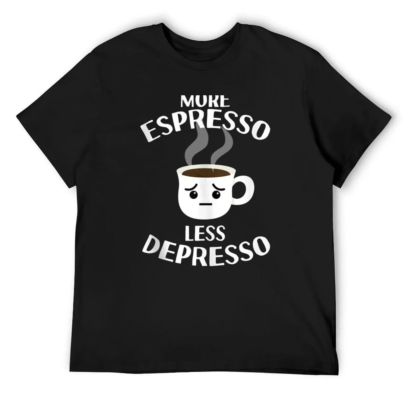 

more espresso less Depresso funny idea gift for coffee lovers T-Shirt for a boy topping football t shirt compression shirt men