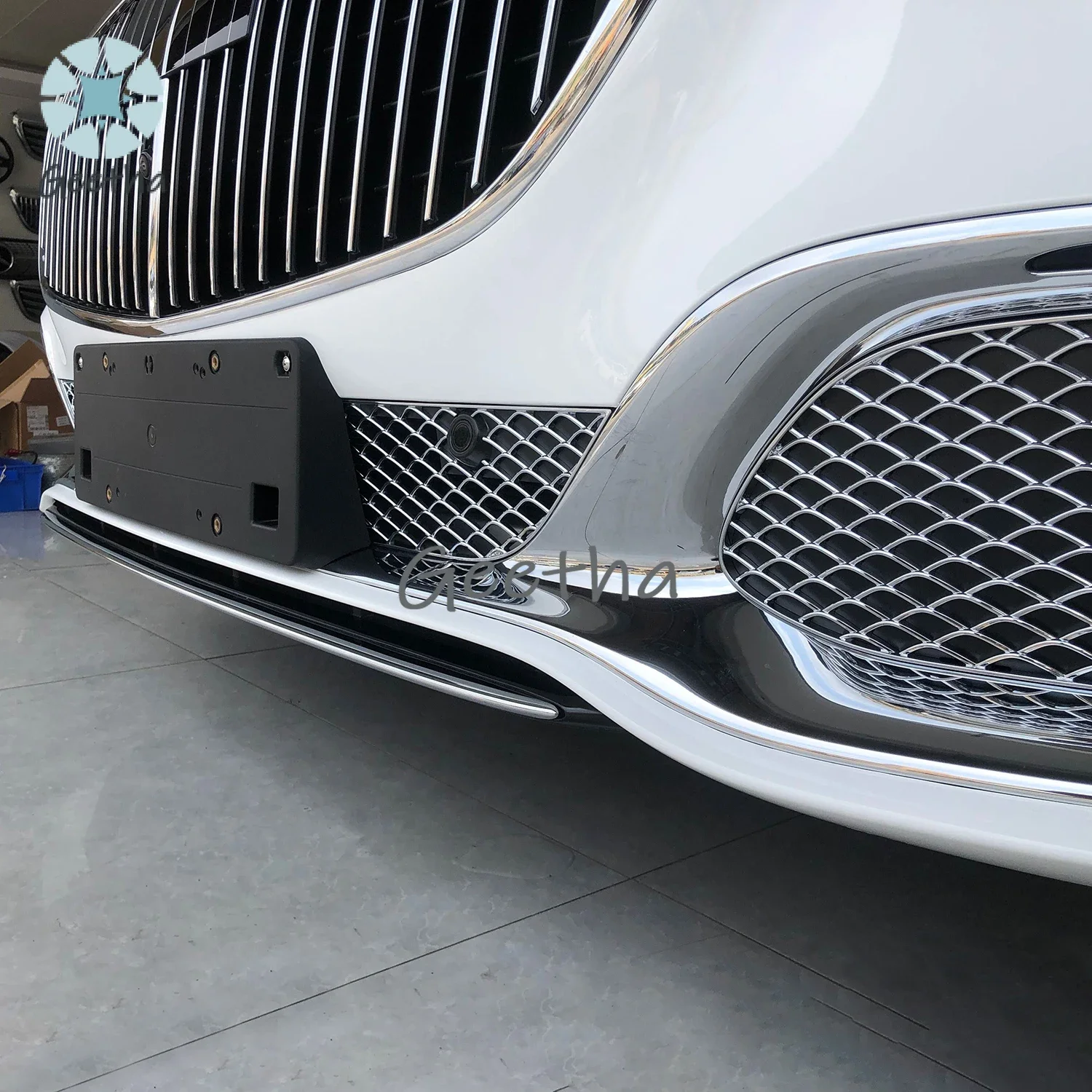 

W223 Lower Bumper Grille Mesh Chrome Front bumper Grille For Mercedes Benz S-class Upgrade To Maybach Style S480 S580 S680 2021+