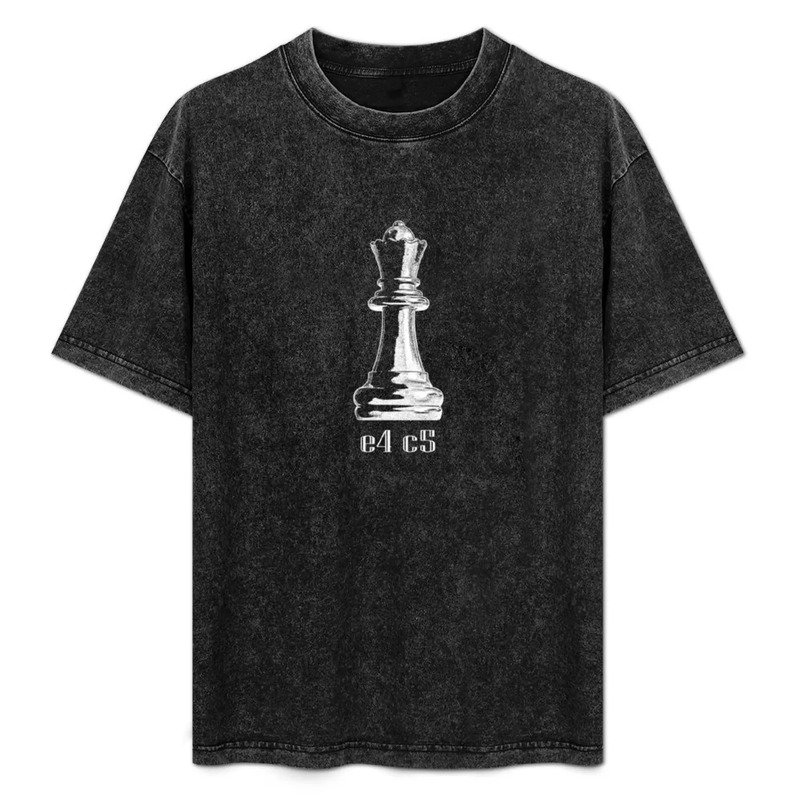 

Chess Sicilian Defense Opening Move e4 c5 Design T-Shirt Stain Resistant Casual Tee