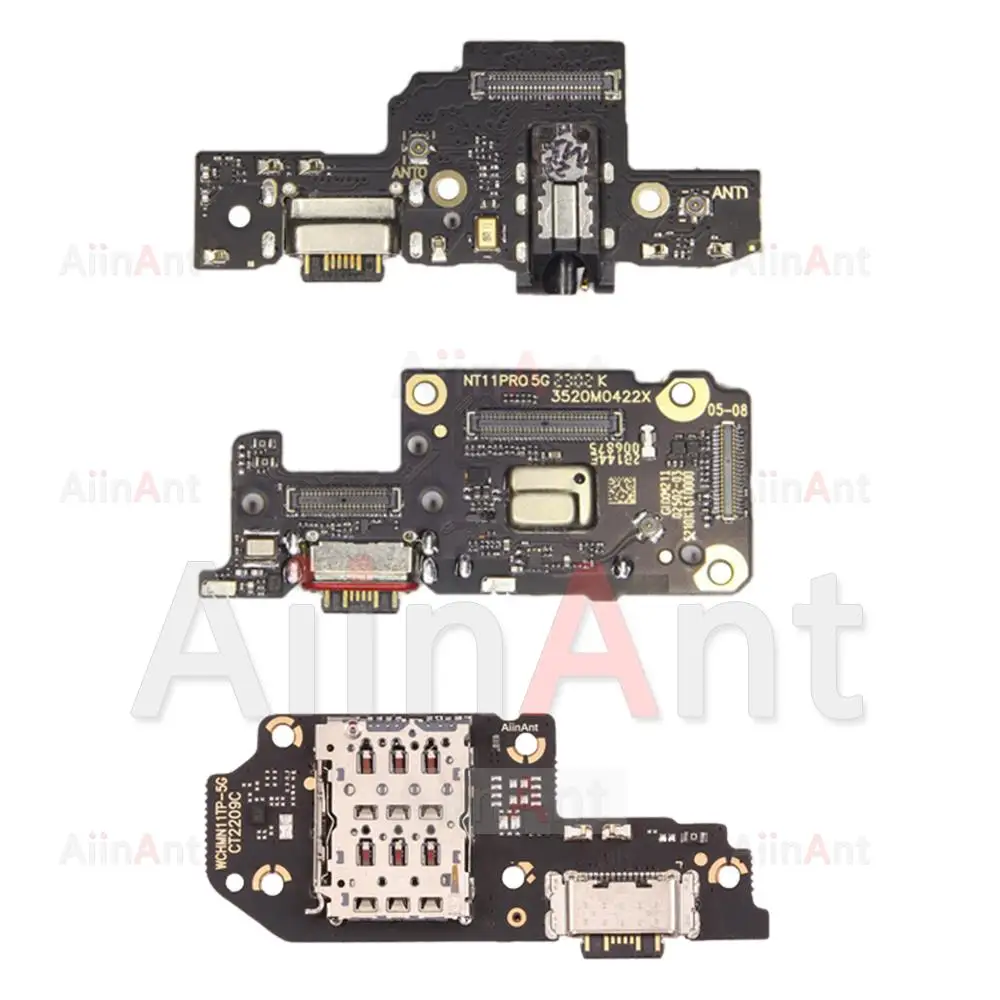 AiinAnt Dock USB Charge Connector Mic Board Charging Port Flex Cable For Xiaomi Redmi Note 11 11E 11R Pro 4G 5G + Phone Part