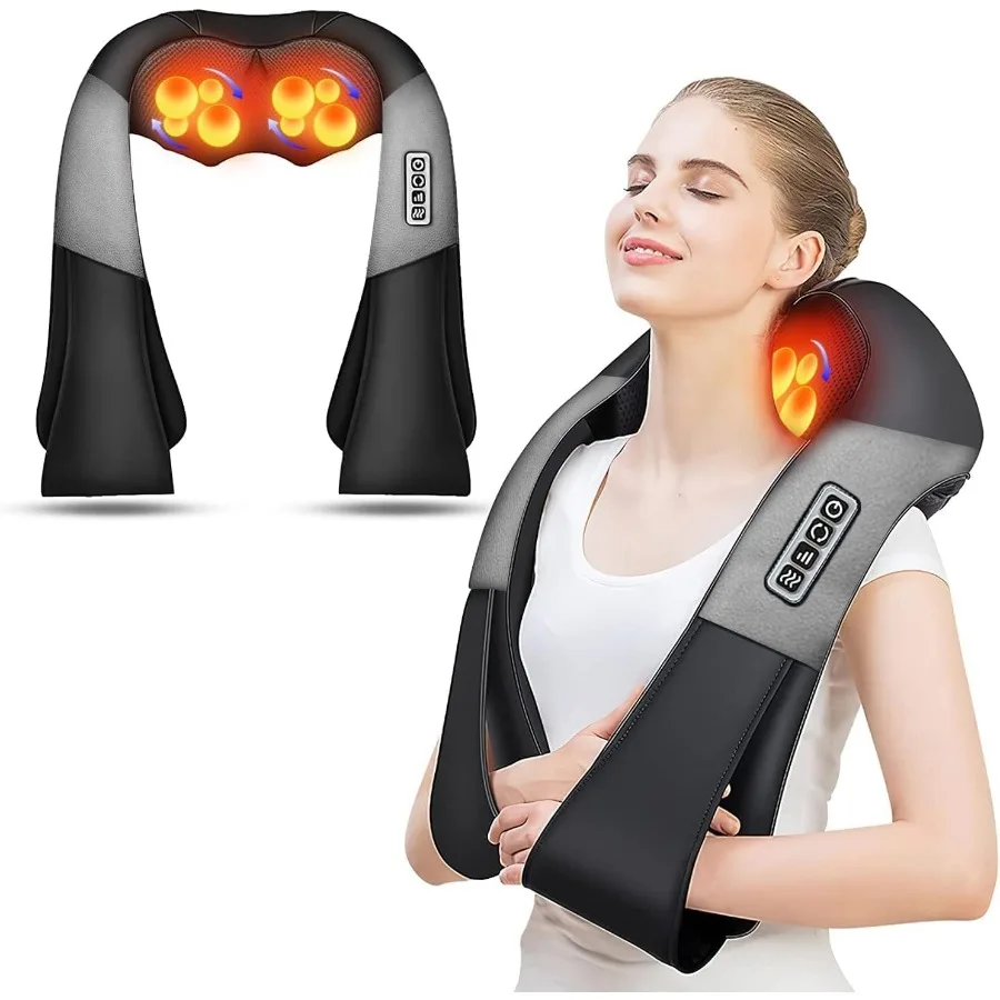 

Electric Shiatsu Back and Neck Massager with Deep Tissue Kneading and Heat Therapy for Relaxation and Pain Relief Ideal for Off