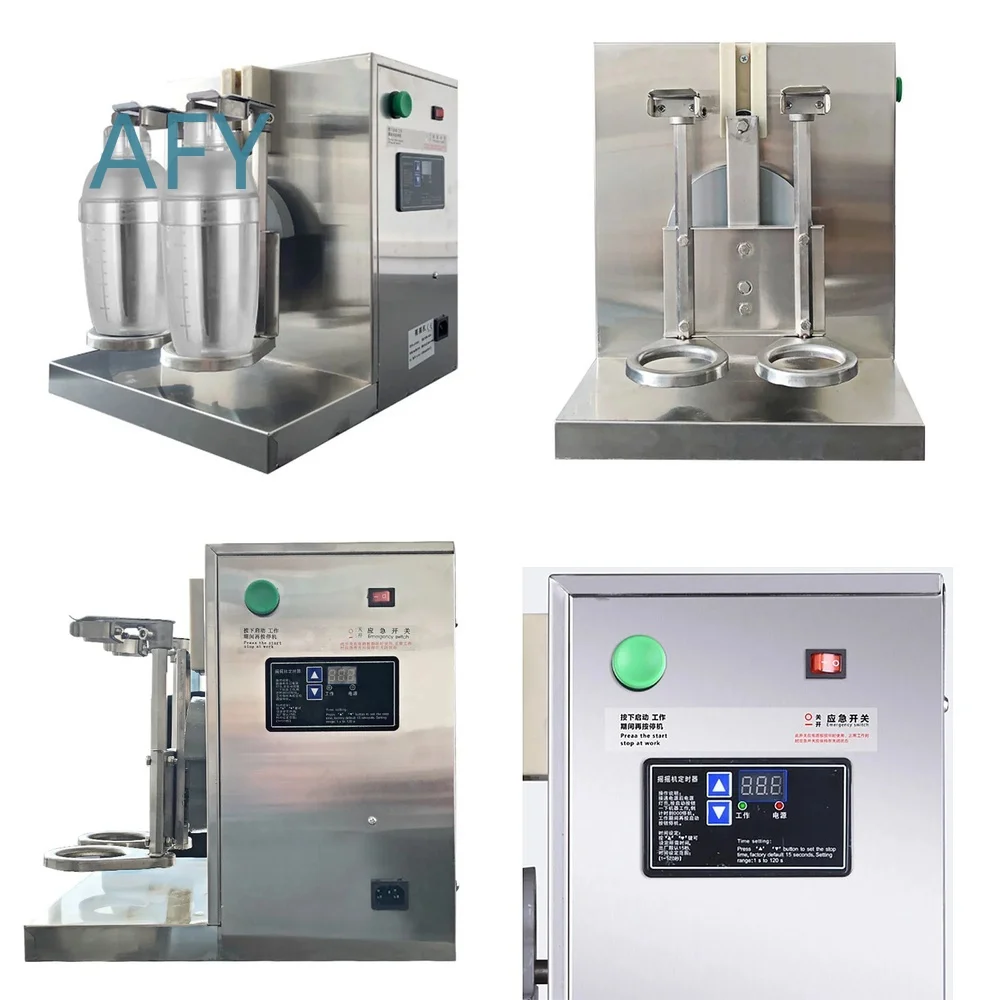 Commercial Stainless Steel Milk Tea Shaker Machine for Pearl Bubble Tea Double Head Cup Shaker for LJY120-2 Barista Tool