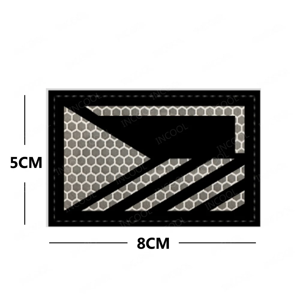 Black White Infrared IR Reflective Czech Republic Flag Patches CZE Embroidered PVC Rubber Flags Thin Blue Line Appliques Badges