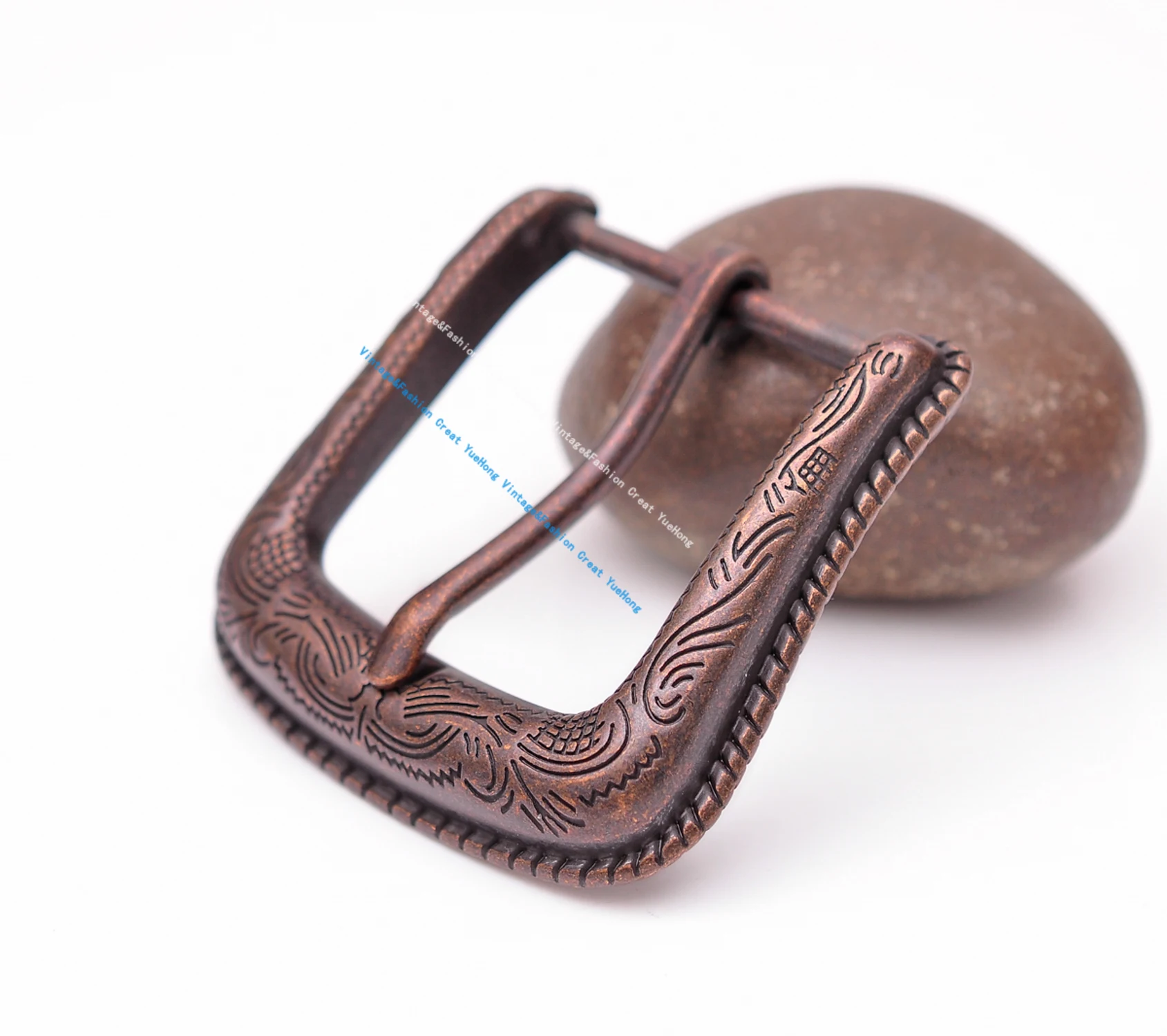 62*60MM (INNER 39 MM) Texas Flower Carved Antique Copper Western Cowboy Buckle fit Leather Belt 1-1/2\