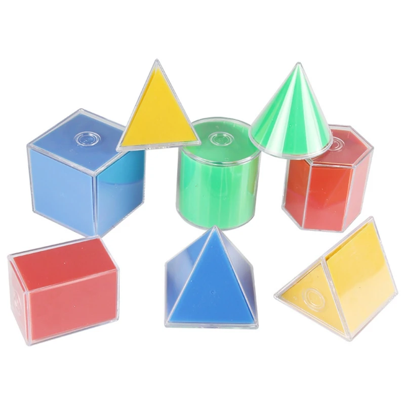 

8pcs Geometric Model Disassemble Cube Cylinder Cone Toy Math Resources Learning Dropship