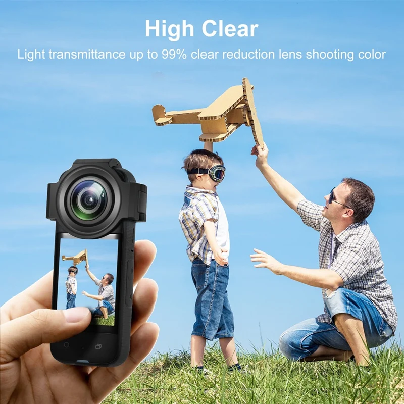 Voor Insta360 X3 PULUZ Upgrade optische glazen lensbeschermer beschermhoes