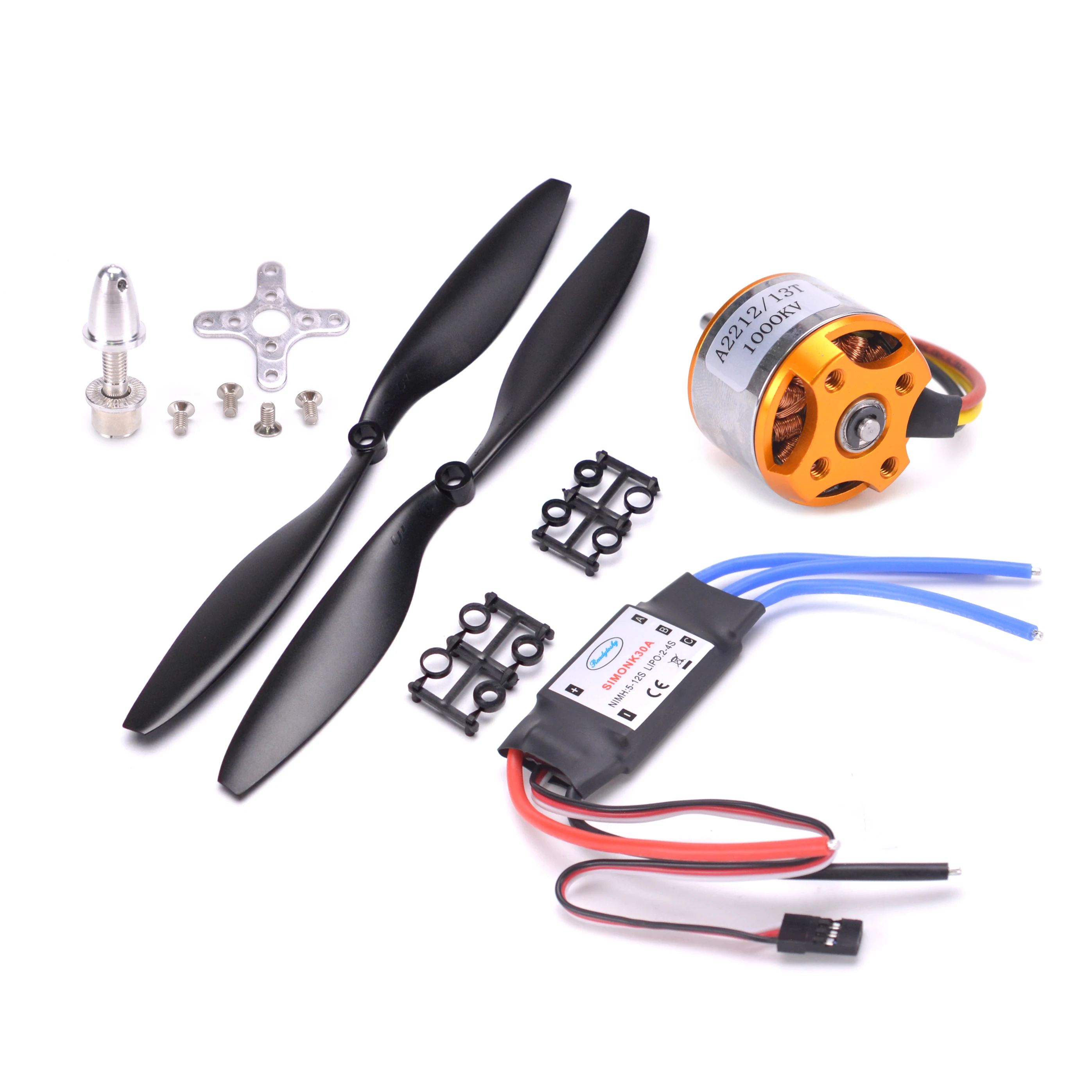 A2212 2212 1000KV Motor Outrunner sin escobillas 30A ESC sin escobillas para F450 S500 S550DIY RC Quadcopter hexacóptero multirotor