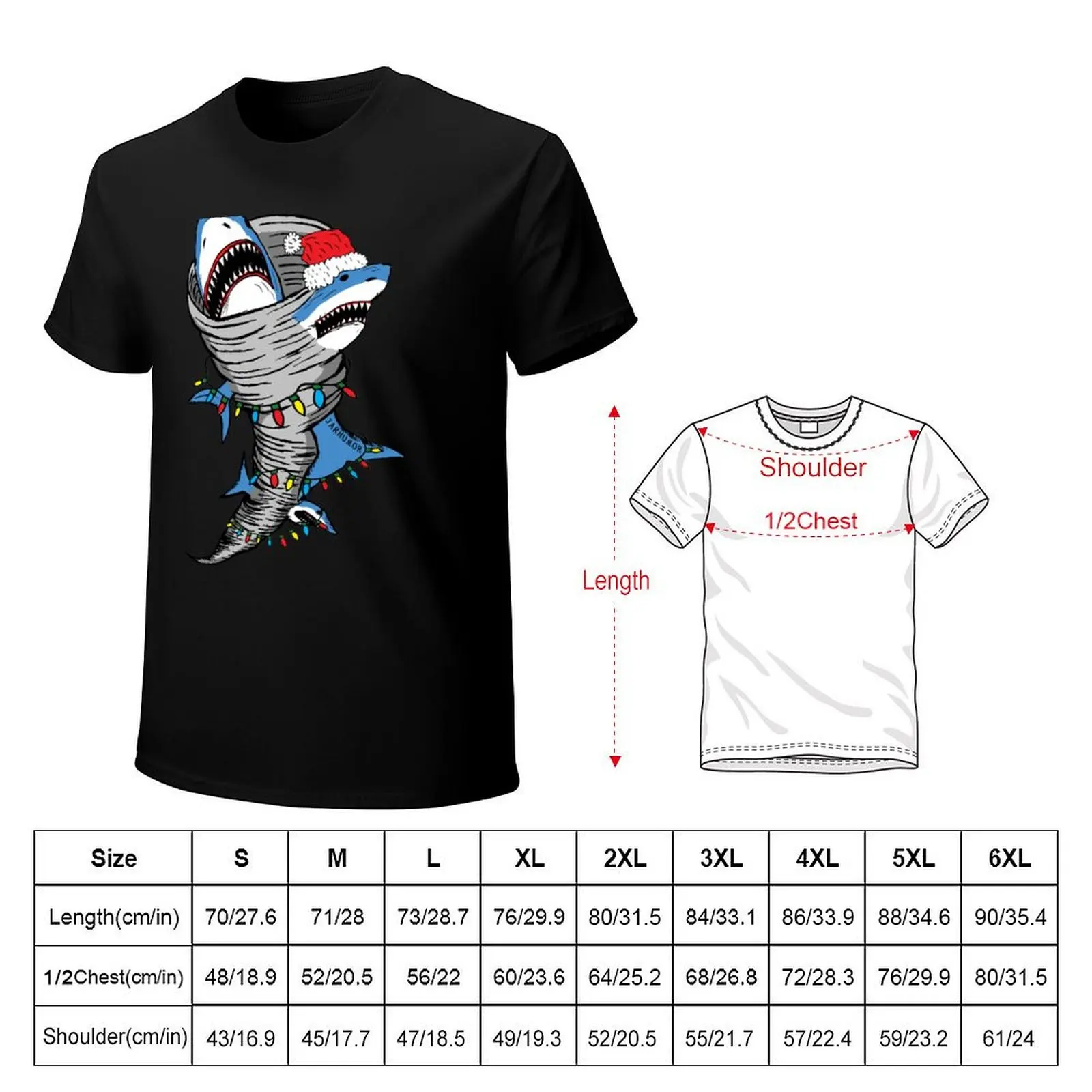 Santa Shark Tornado T-Shirt Summer Holiday T-Shirt