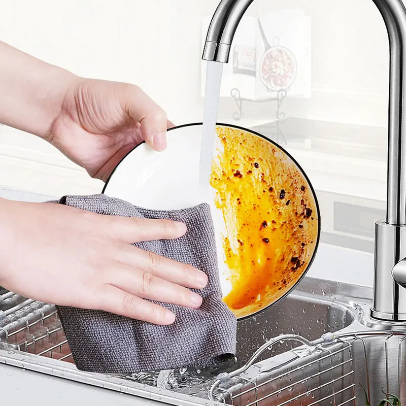 20PCS/Roll Kitchen Rags Non-Stick Oil Wash Bowl Cloth Housework Clean Rag Reusable Microfiber Towel Household Cleaning Tools