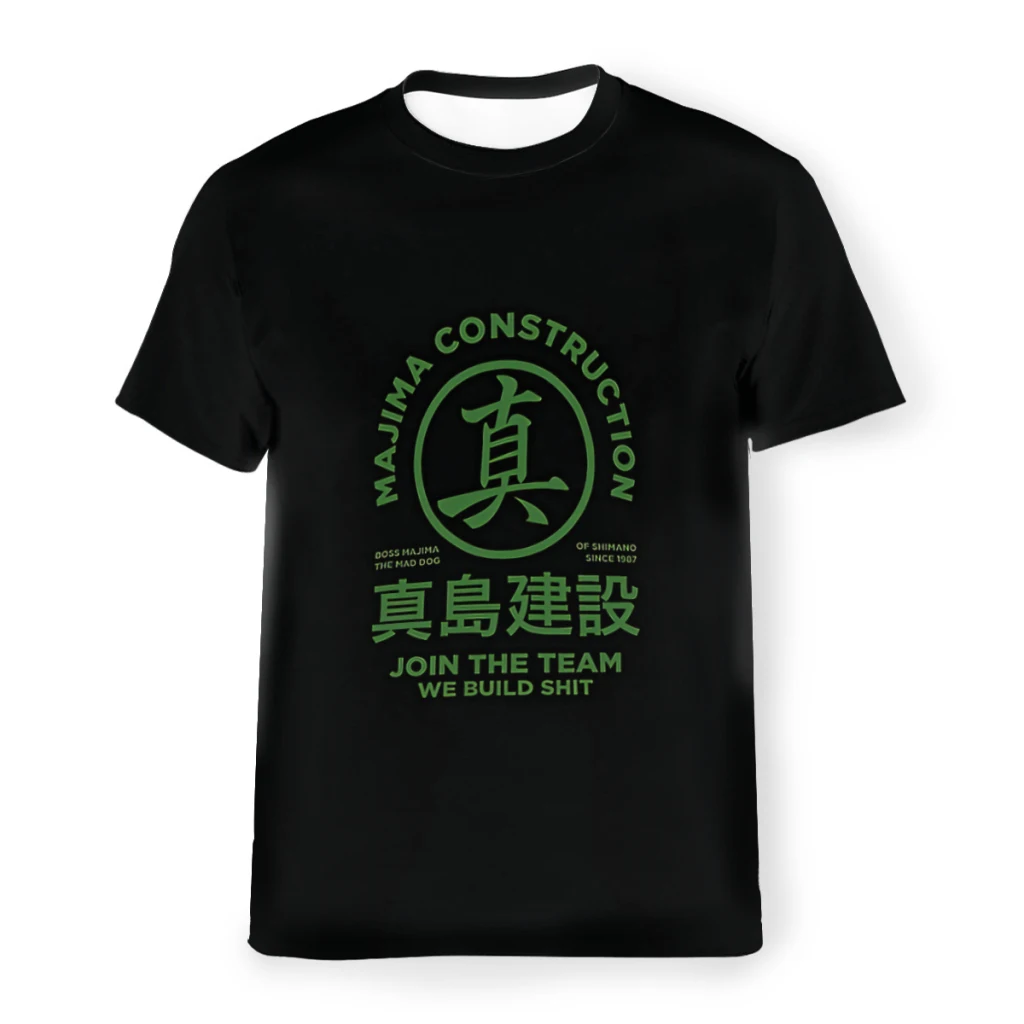 Majima Construction Join The Team Polyester TShirts Yakuza Men Graphic Streetwear Thin T Shirt Round Neck
