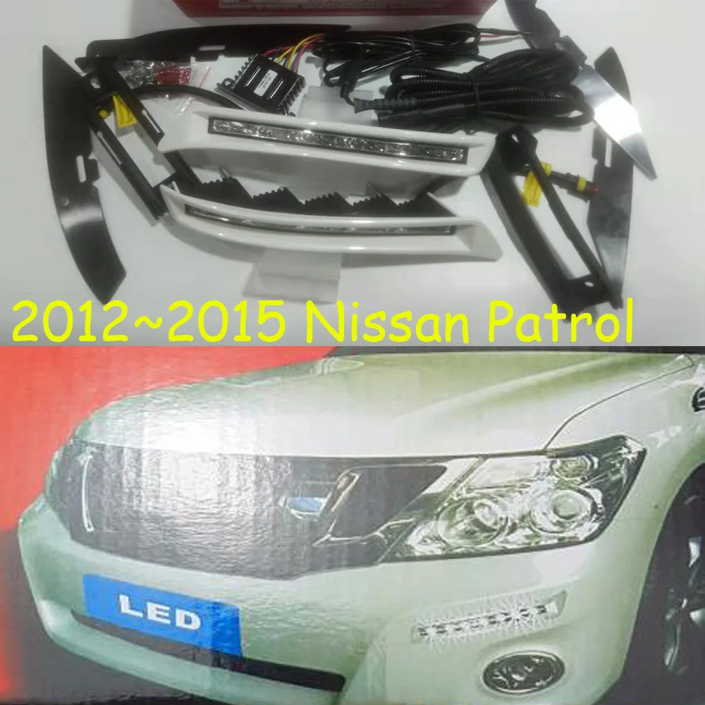 

1 комплект ламп бампера для 2012 ~ 2015 лет Patrol DRL светодиодные дневные ходовые огни 2012 ~ 2015 лет фара hilux vigo Daylight 12 В ABS противотуманные фары