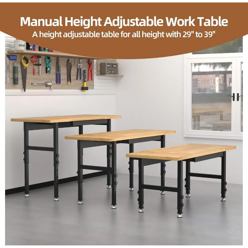 مقعد أدوات معدني قابل للتعديل من الخشب الصلب بسعة تحميل كبيرة للمرآب مع كلمة مفاتيح ذات ذيل طويل #4