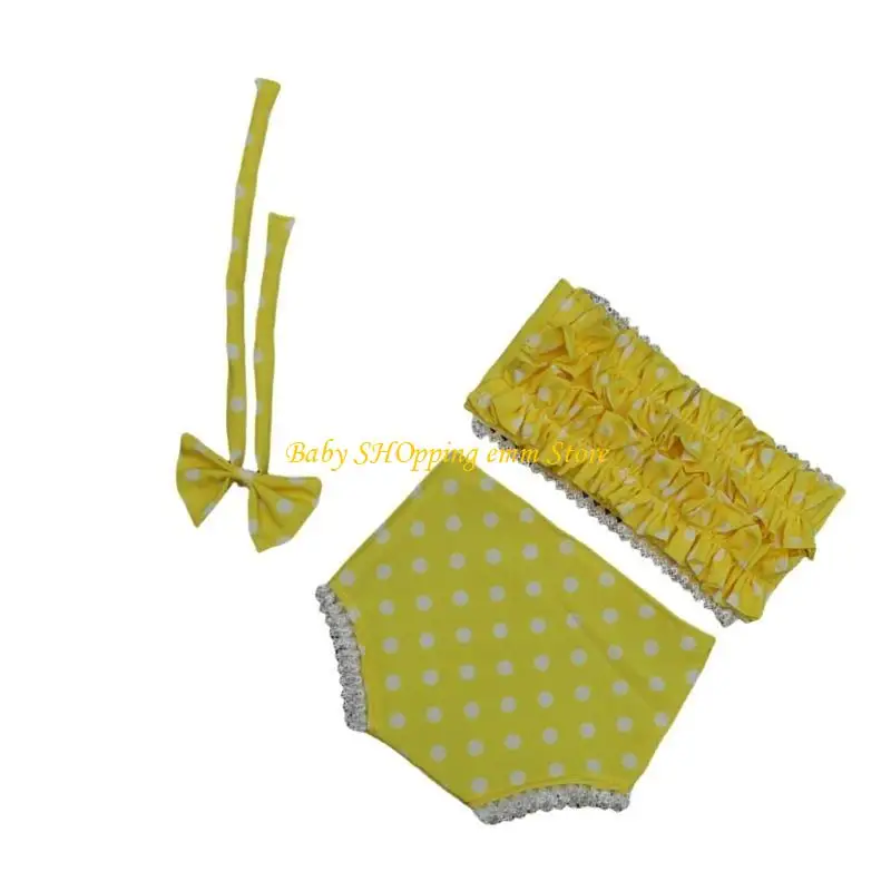

23gd 3pcs photography props купальник для девочки с бахновой полосой мода мода пунктирно сетки для бикини для младенца.