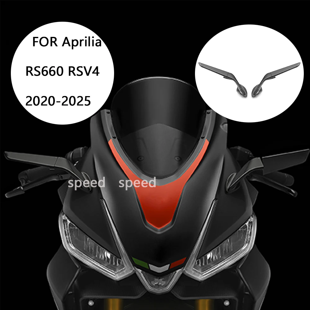 HYRHEV Rétroviseurs Grand Angle Moto Aluminium Noir Pour Aprilia RS660 / RSV4 2021-2024 – Vision Optimisée