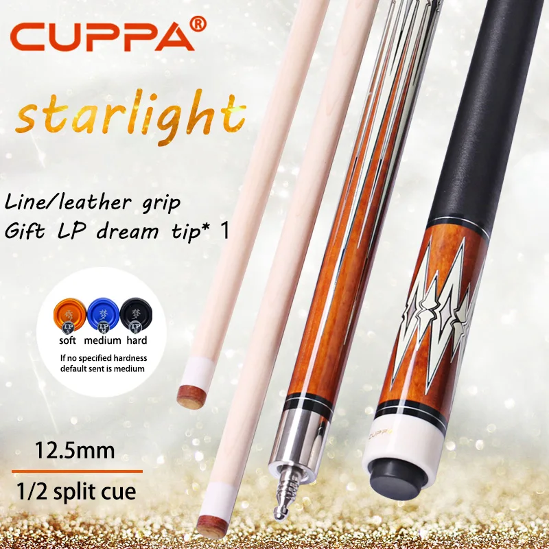 CUPPA billiard cue Professional Game Stick Nine-Ball Pool Cue Shaft Billiard  Leather The Irish Line Grip 147cm 12.5mm 19oz