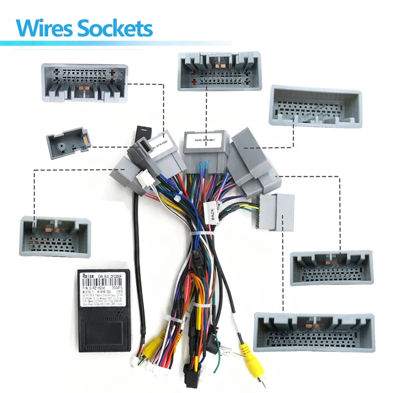 16PIN أندرويد ستيريو راديو السيارة كابل الأسلاك لهوندا سيفيك HRV HR-V 2018-2022 تسخير كابل توصيل الطاقة محول مع صندوق CANBUS #2