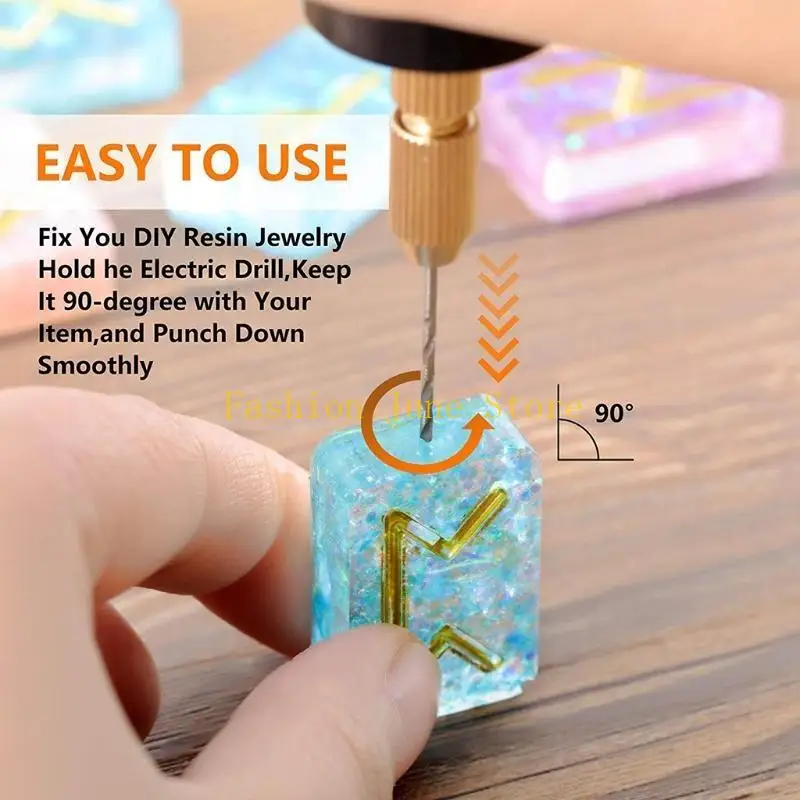 N5KA Electric Drill Set with 10 Twist Drill Bits Suitable for Epoxy Craft Diy Jewelry
