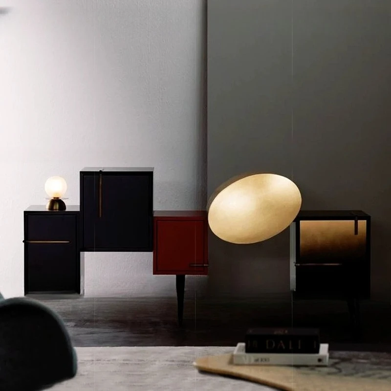 

Solid wood dining side cabinet light luxury high-end villa living room high-end irregular storage cabinet