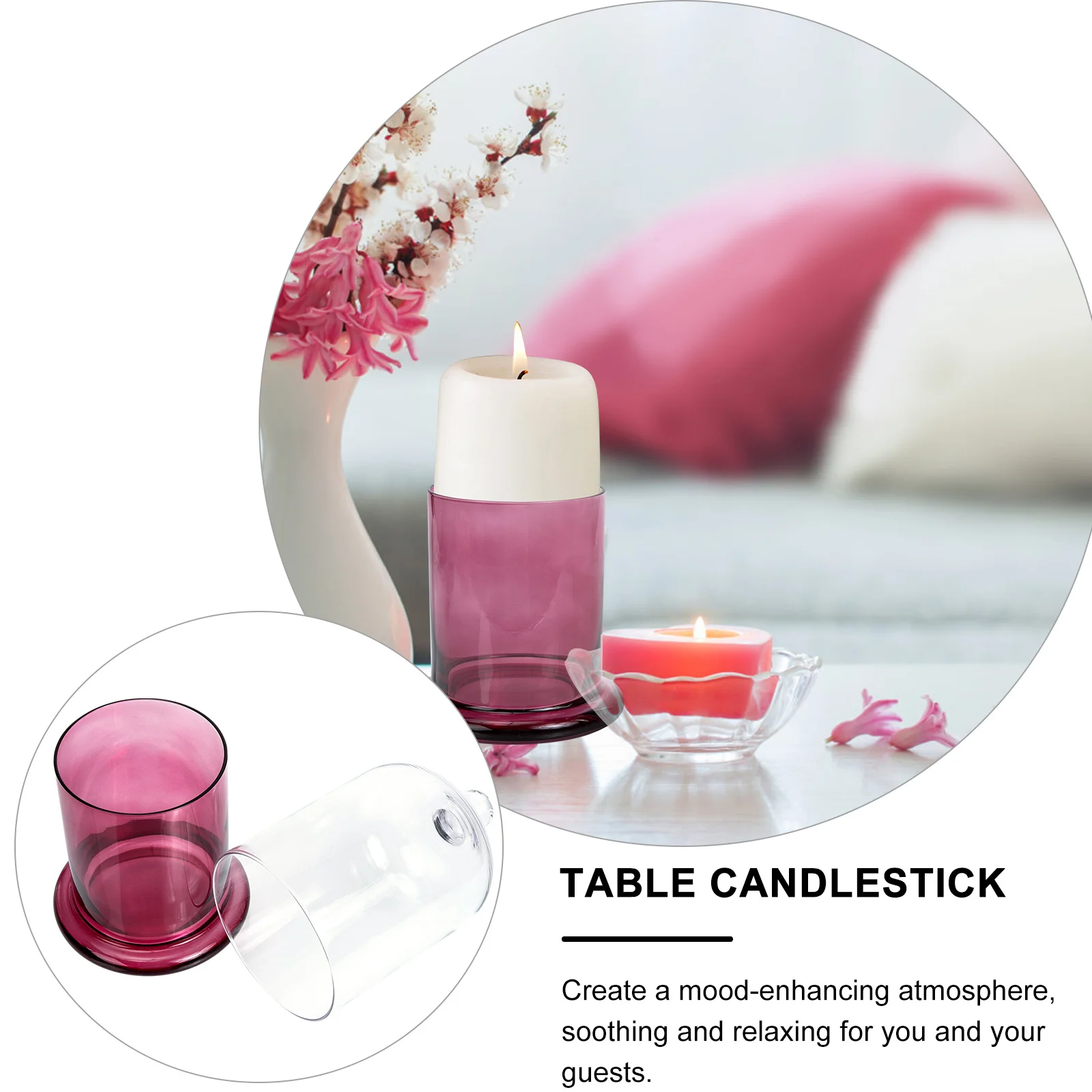 

1Set Glass Holder with Dust Cover Elegant Table Centerpiece Romantic Decorative Stand Home Decor Dining Room