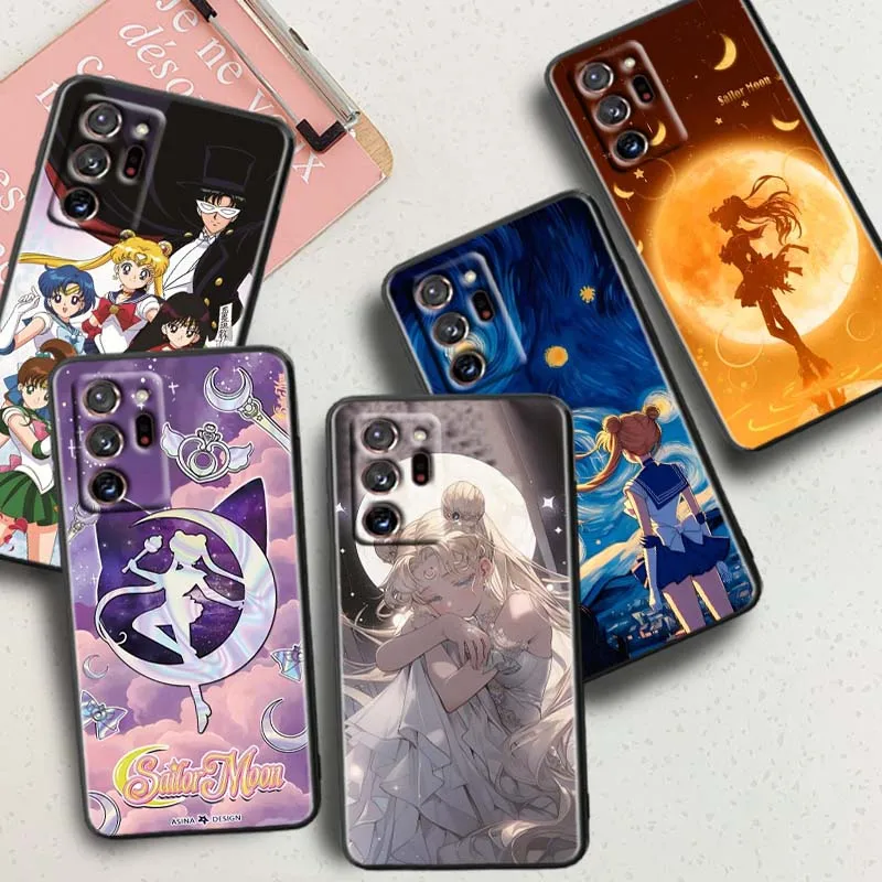 

Anime S-Sailors M-Moons Art Phone Case For Samsung A42 A41 A35 A34 A33 A32 A25 A24 A23 A21s A04 A03 Note 20 Ultra 5G Black