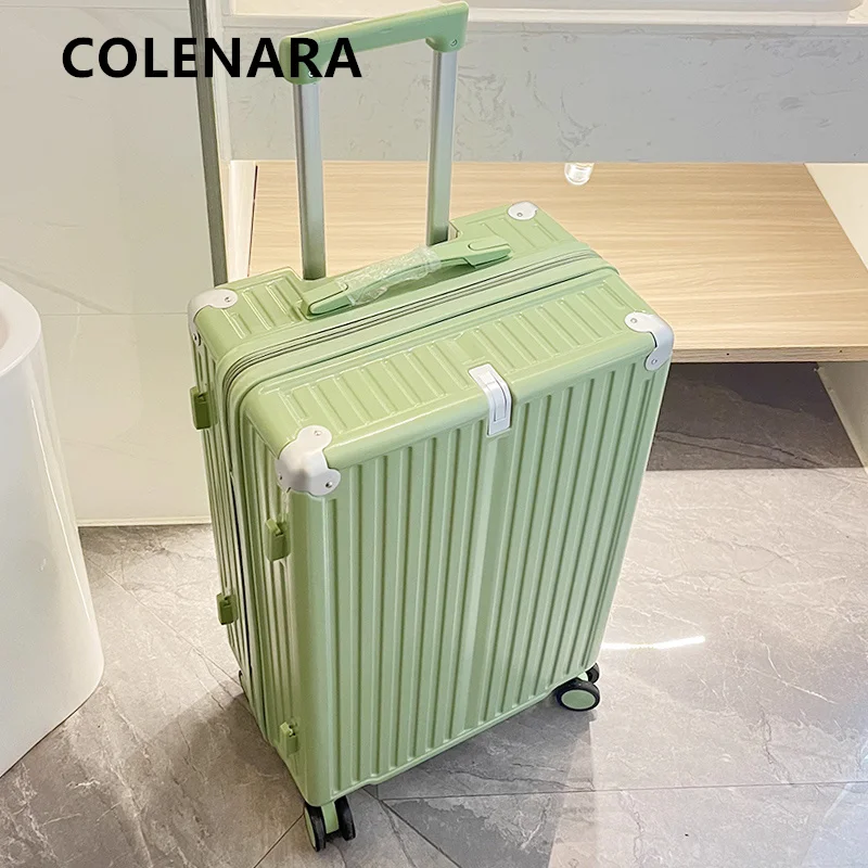 COLENARA ABS+PC Suitcase Aluminum Frame Boarding Box USB Charging Trolley Case 20