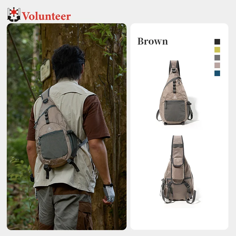 Volunteer 10L Crossbody Bags for Men Travel Hiking Light Weight Waterproof Chest Bag Commuter Messenger Shoulder Bag Man 1857-10