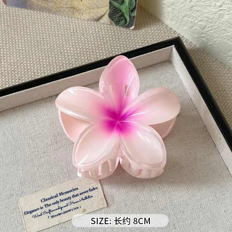 Bohemian Beach Vacation 8cm Lily Flower Hair Claw Sweet Hair Clip for Women Floral Fashion Girl Hair Accessories Gift