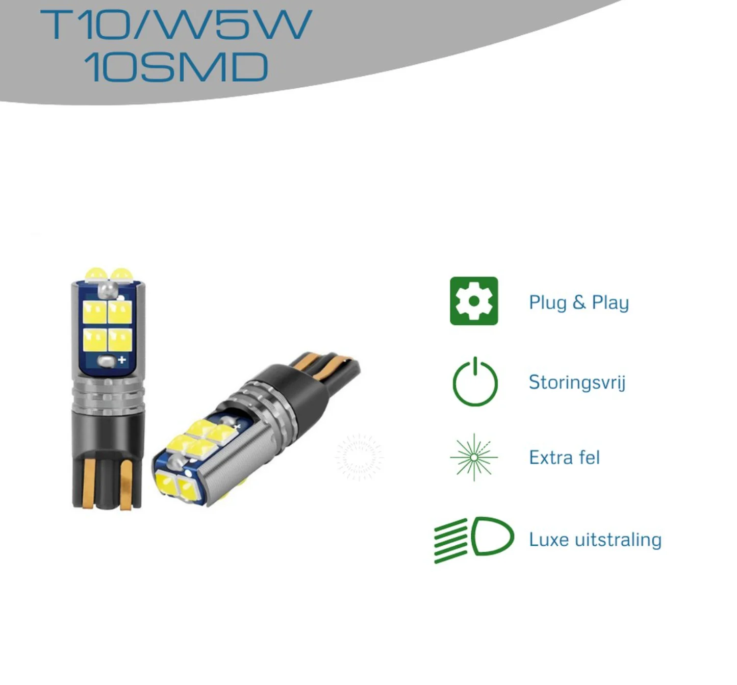 Autolampen XEOD Lampen set – W5W T10 LED – 6000K Wit licht canbus – 2 stuks