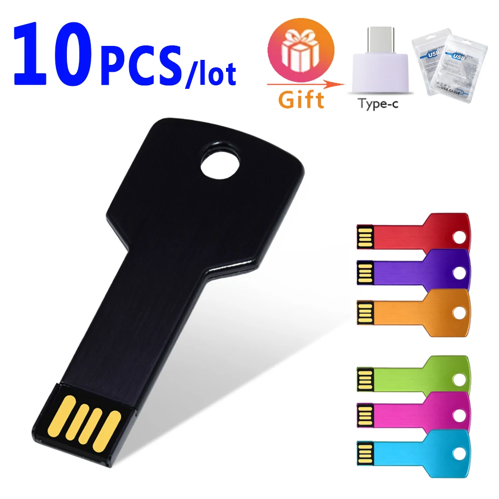 10 stücke/Lot anpassen Logo 64GB USB-Stick Laufwerk Metall u Disk Memory Stick 4GB 8GB 16GB 32GB USB 2.0 Flash-Laufwerk Pen drive USB-Disk