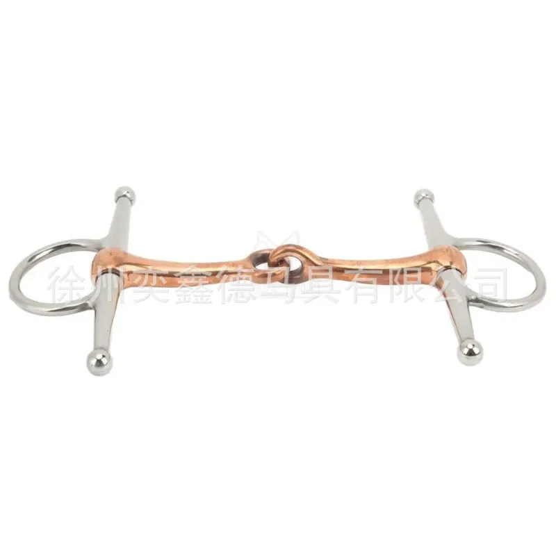 Full Cheek Snaffle Bit, Stainless Steel Copper Horse Mouth Bit, Equestrian Riding Tack