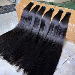 Yiwigs-Bundles de cheveux 100% humains droits de qualité 15A, optique cousue, extensions de tissage de cheveux bruts, noir, 10-30 po, 3 offres groupées