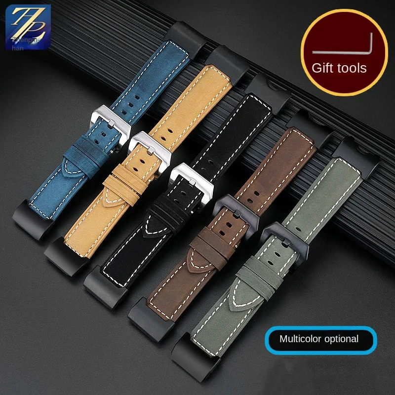 Leather strap is suitable for  C.asio watch Big Clay King Generation GWG-1000/GB series modified leather watch strap men