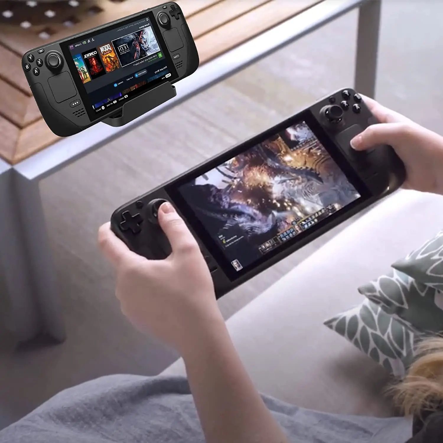 لعبة وحدة التحكم حامل قوس لنينتندو سويتش OLED/سويتش/لايت حامل قاعدة تخزين حامل للبخار سطح السفينة لعبة الملحقات