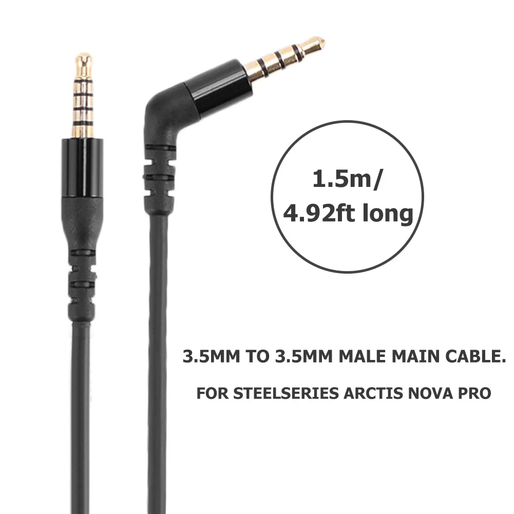 1.5 متر استبدال 3.5 ملم AUX جاك وصلة كابل الصوت لـ SteelSeries Arctis Nova Pro