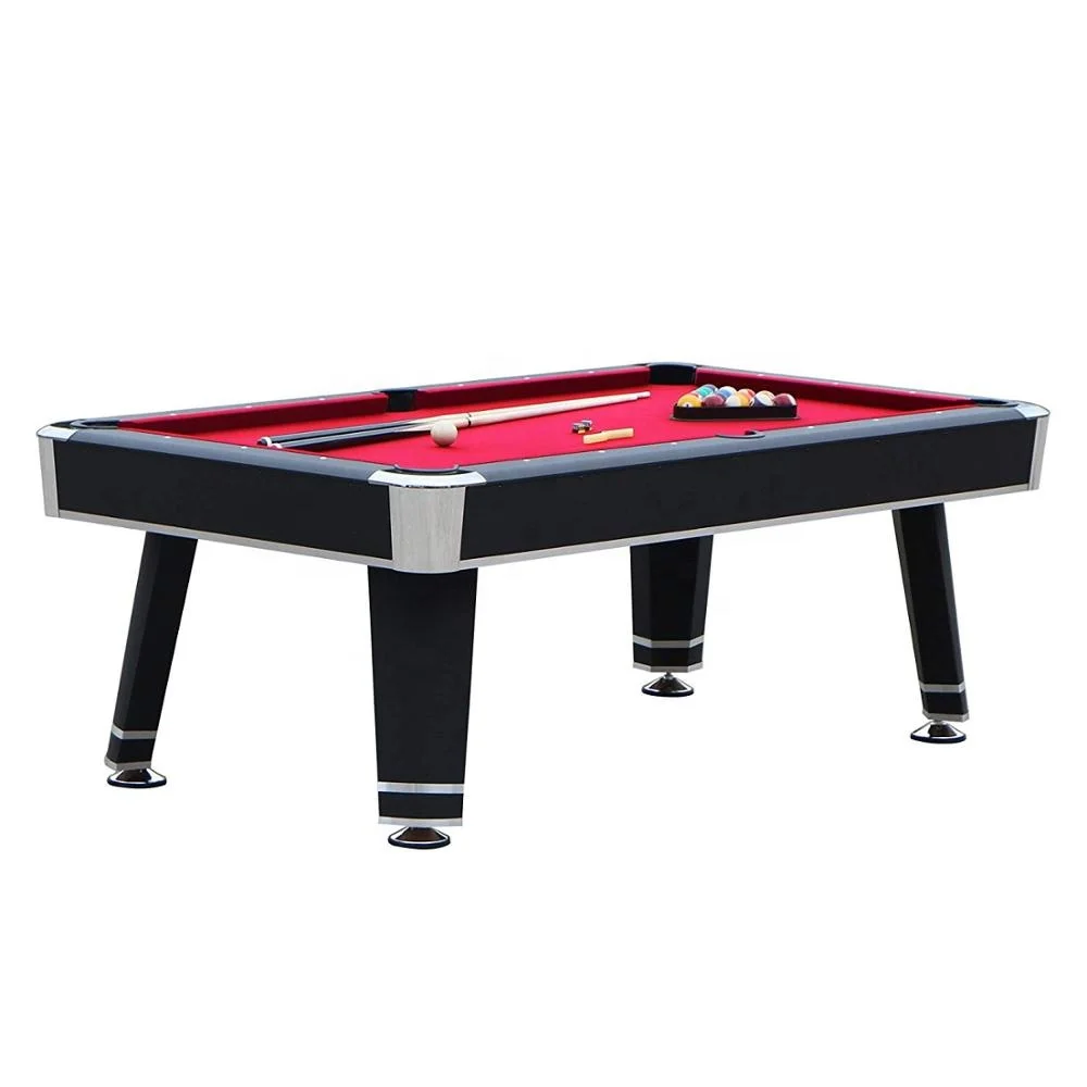 H.J NBT18 Factory New Style 7' Pool Table Black Snooker Quick Assembly Carom Billiard Table With Red Felt And Rubber Pockets