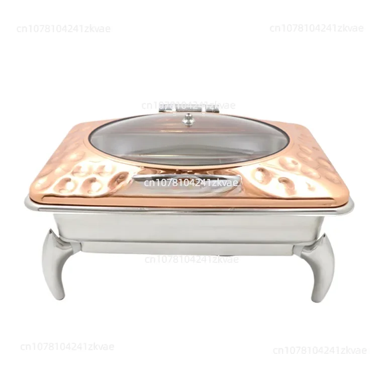 Restaurant equipment heating element chafing dish rose gold hammered brass chafing dish electric heater