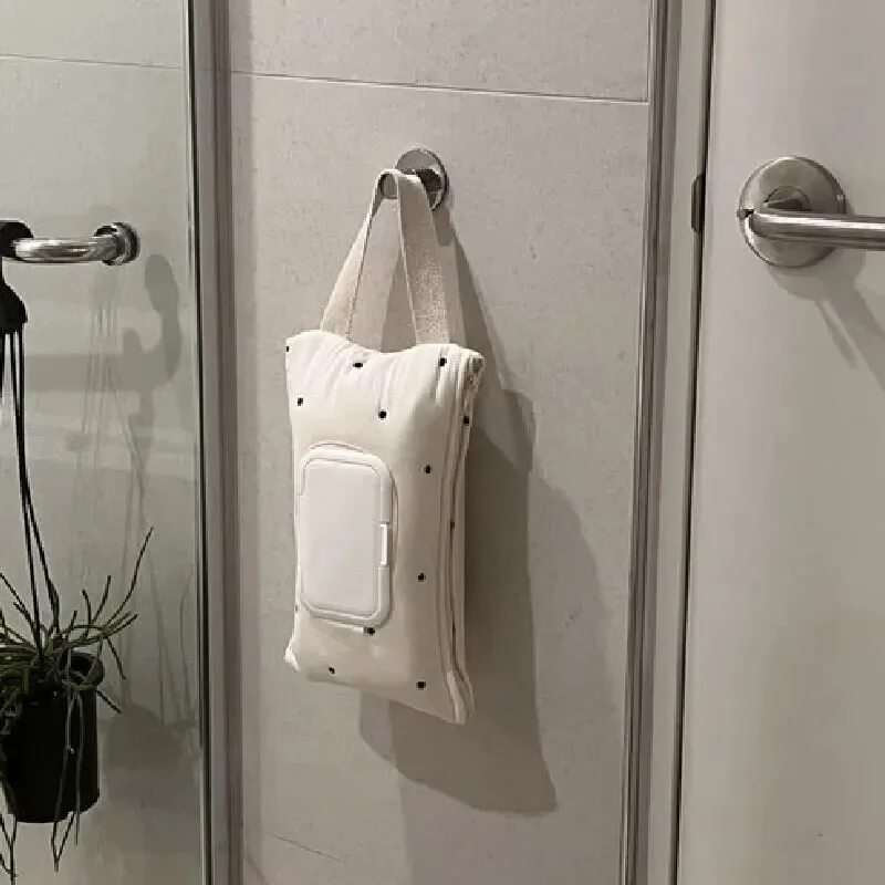 عربة طفل حقيبة للحمل قابلة لإعادة الاستخدام لطيف نقطة مخطط حامل الورق صندوق تخزين انفصال منديل حقيبة التخزين المحمولة مناديل مبللة