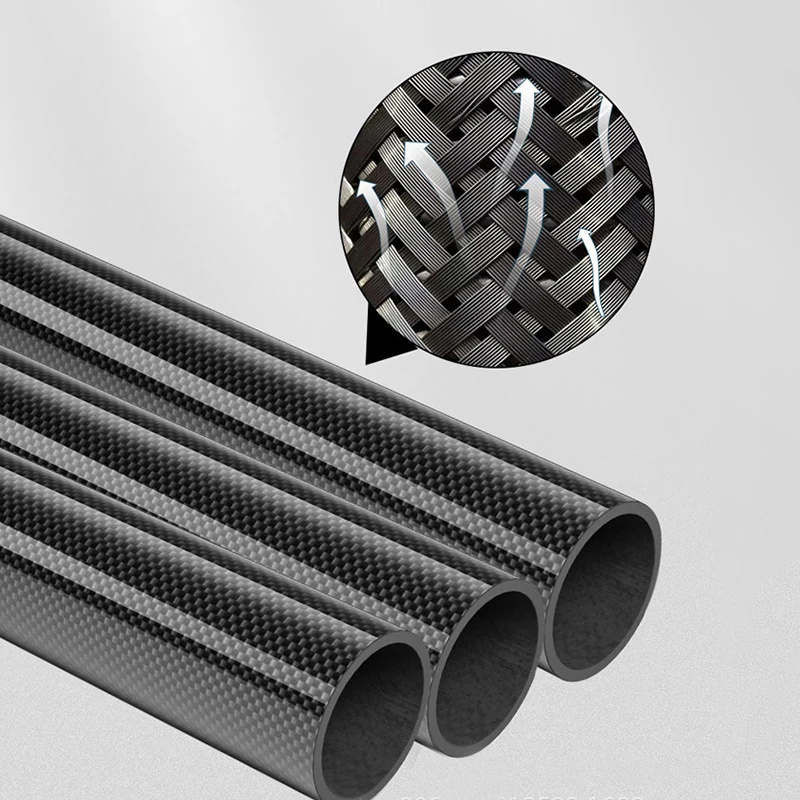 Drone Accessory - Precision CNC Cut Matte Plain Carbon Fiber Tube, 500mm Length, Available in OD6*4mm 8*6mm 10*8mm